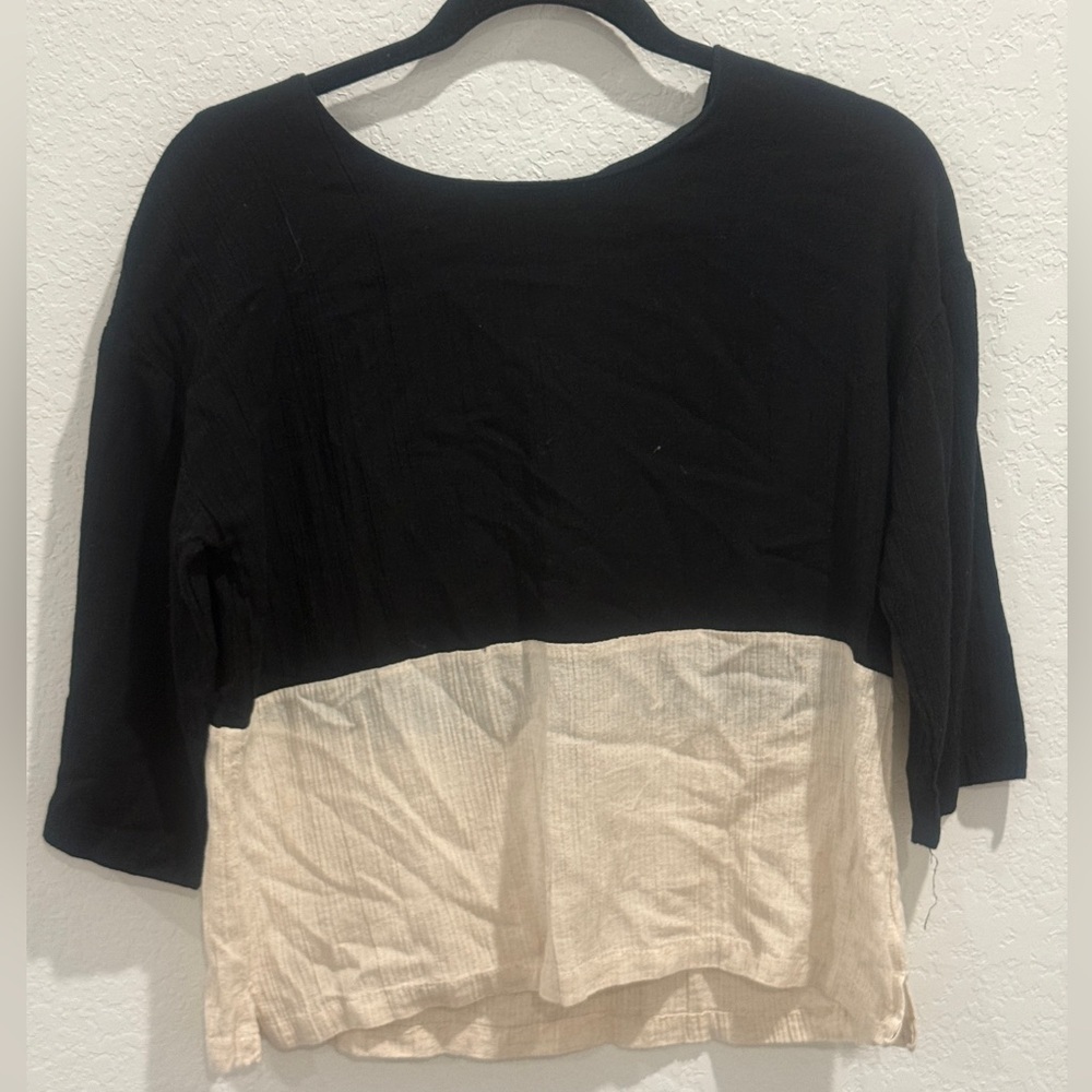 Elegant Black and Cream Women's Blouse